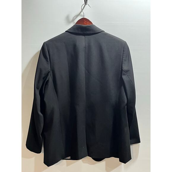 Calvin Klein Women's Single Breasted Lined Metal Button Black Suit Blazer Sz 16W - Picture 2 of 11